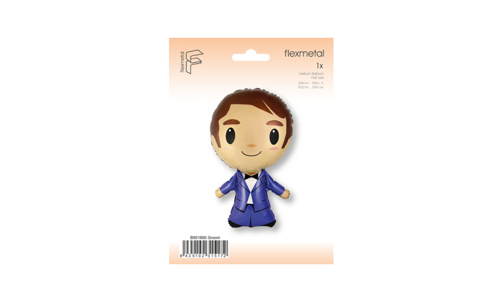 Super Shape Foil Balloon Groom - Packaged