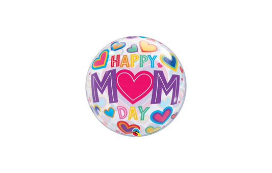 Bubble Μονό 22" Happy M(HEART)M Day / 56 εκ