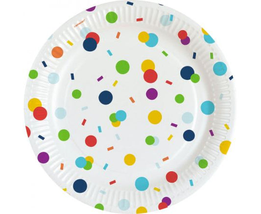 Πιάτα χαρτ. γλυκού 17.7εκ Confetti Birthday /8 τεμ