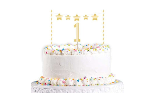 Topper Τούρτας 1st Birthday Χρυσό