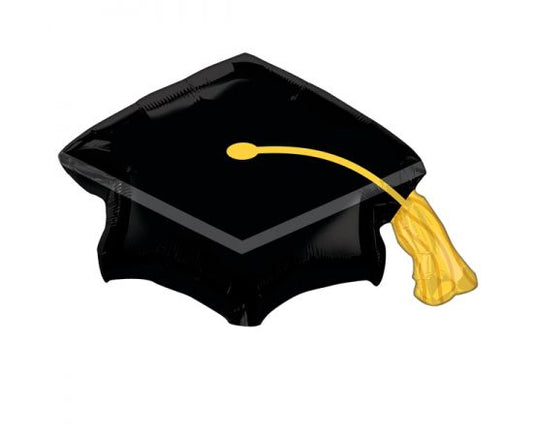 Μπαλόνι Φοιλ Σχήμα Καπέλο Αποφοίτησης BLACK GRAD CAP / 78 εκ x 55 εκ