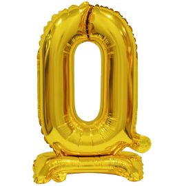 Mini Number 0 with Stand Gold Foil Balloon / 38 cm