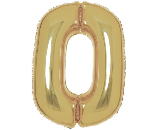 Μπαλόνι Φοιλ Νούμερο " 0" Λευκόχρυσο - White Gold / 86 εκ