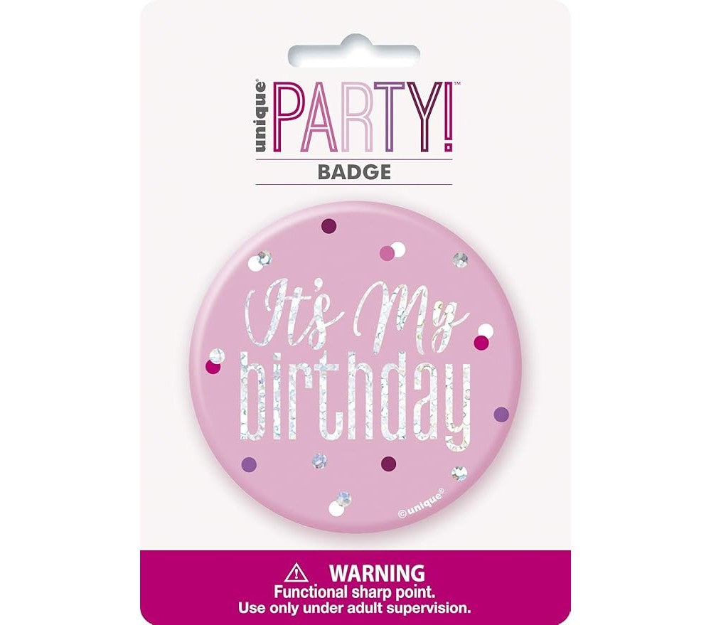 It's My Birthday Badge Ροζ