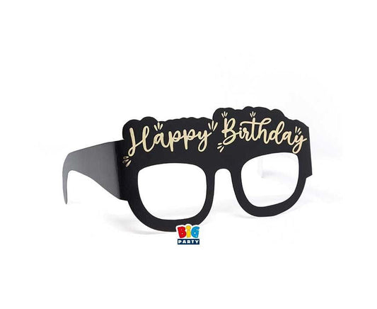 Γυαλιά Χάρτινα Happy Birthday Gold / 6 τεμ