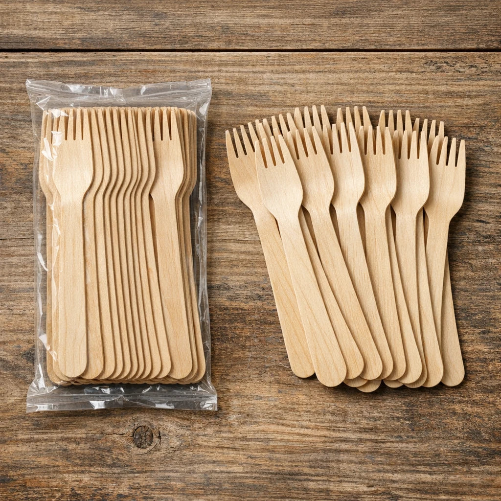 Πιρούνια μιας Χρήσης Ξύλινα 20pcs