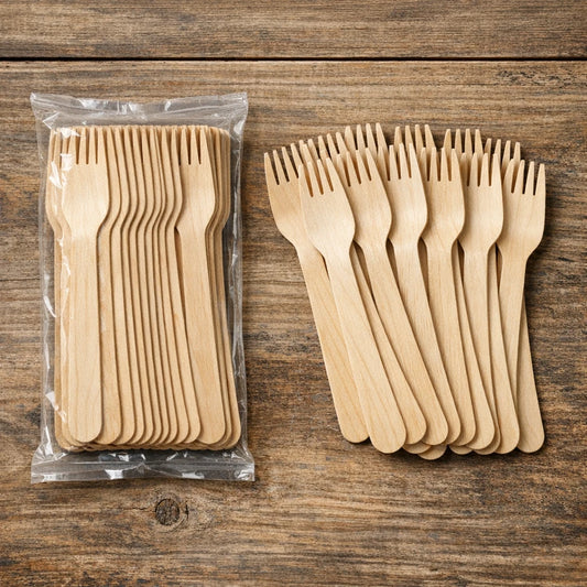 Πιρούνια μιας Χρήσης Ξύλινα 20pcs