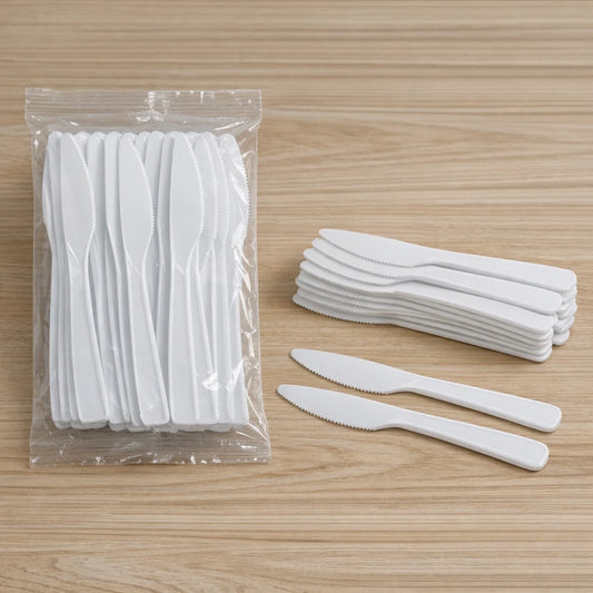 Πλαστικά Μαχαίτια Λευκά 20pcs