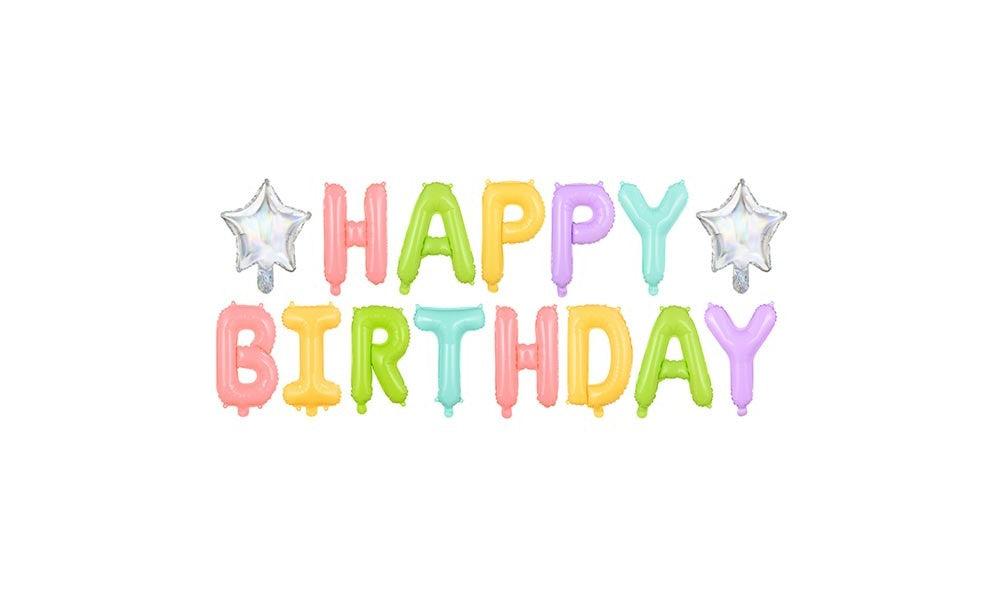 Σετ μπαλονιών "Happy Birthday" πολύχρωμα (15 τεμ)