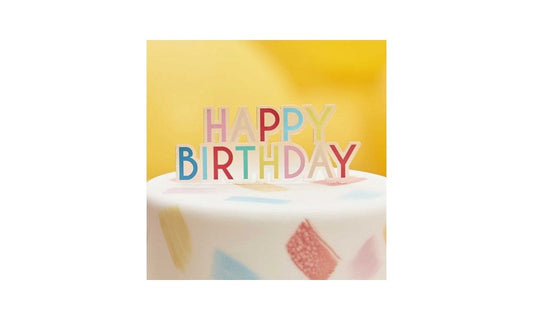 Rainbow Acrylic Happy Birthday Cake Topper