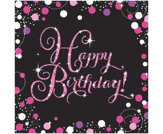 Χαρτοπετσέτες φαγητού Sparkling Celebrations Pink / 16τεμ