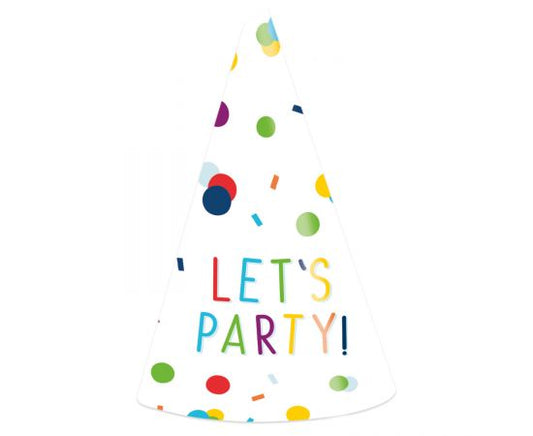 Καπελάκια χαρτ. 16 εκ. Let' s Party Confetti / 8 τεμ
