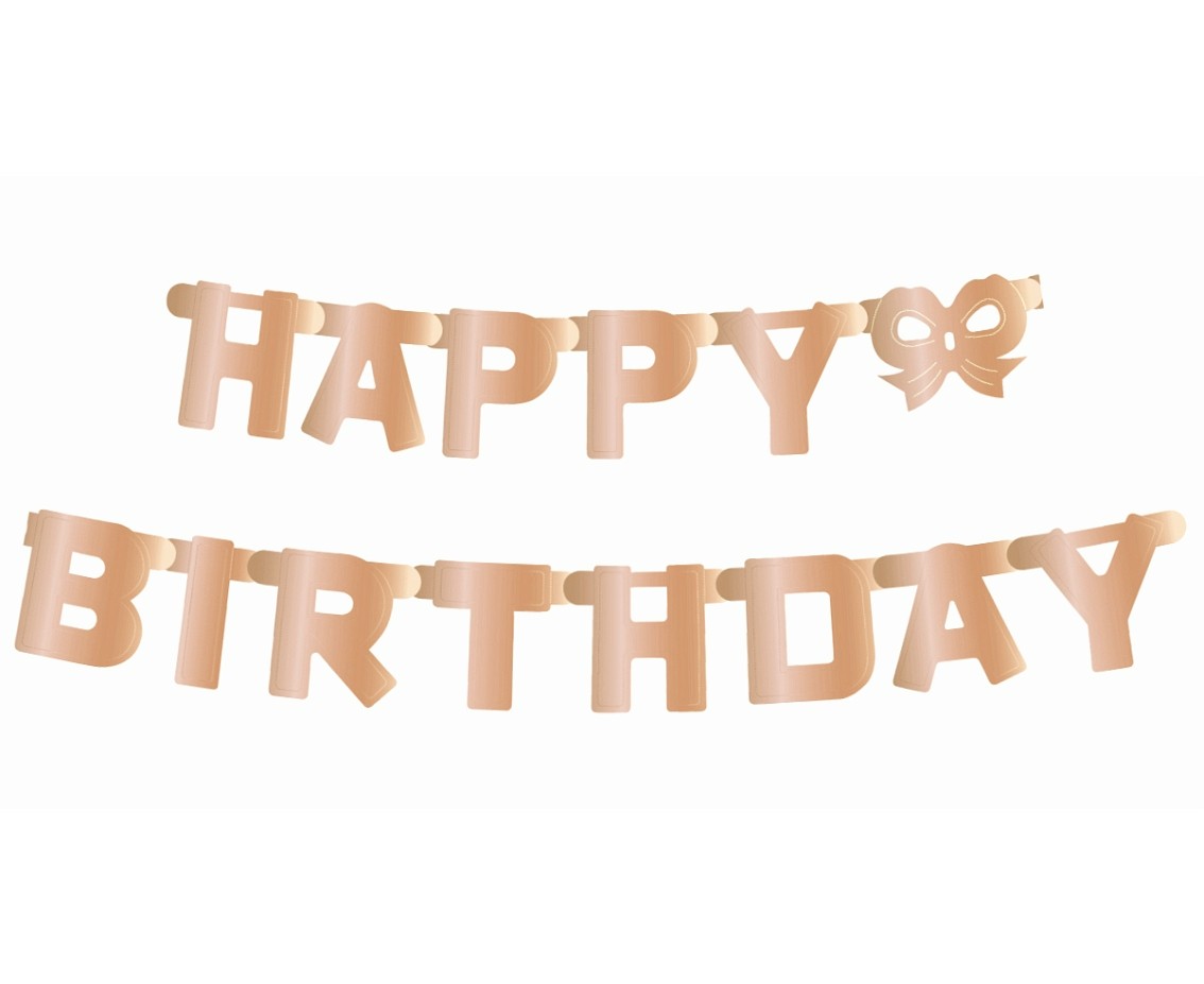Γιρλάντα Happy Birthday Ροζ Χρυσό 160cm