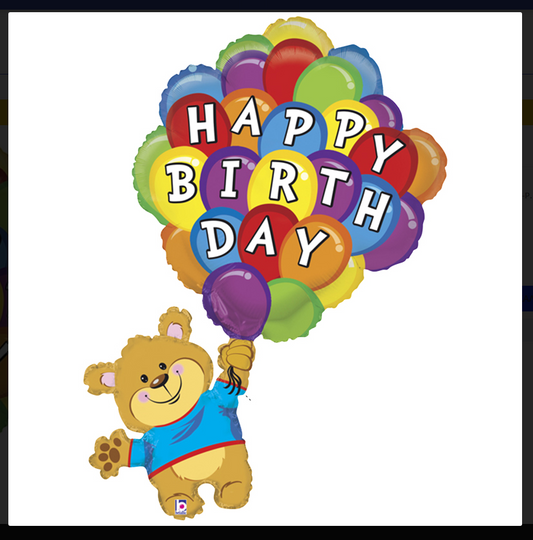 Foil Μπαλόνι Αρκουδάκι με Μπαλόνια