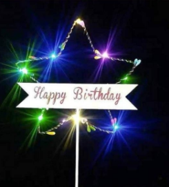 Led Topper Τούρτας Happy Birthday