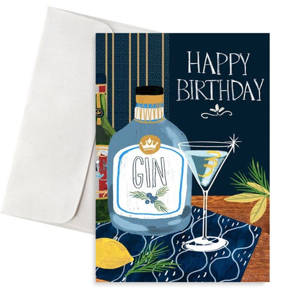 Ευχετήρια Κάρτα "Happy Birthday" τύπωμα gin