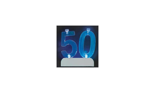 Colour Changing Flashing Number 50 Birthday Candle Holder with 4 CandlesCODE: U37545