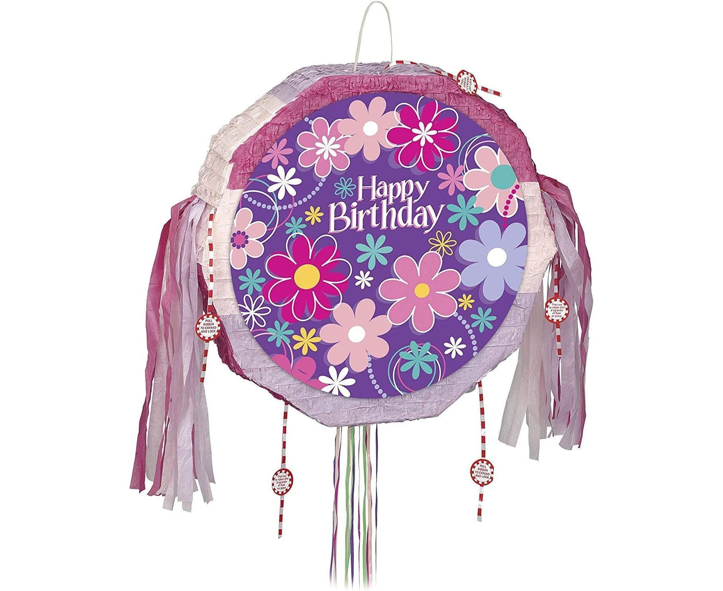 Birthday Blossoms Drum Pull Pop Out Pinata