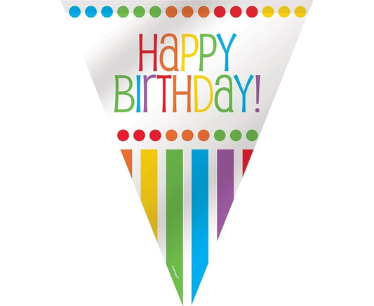 Γιρλάντα Σημαιάκια Happy Birthday Rainbow / 3.6 μ.