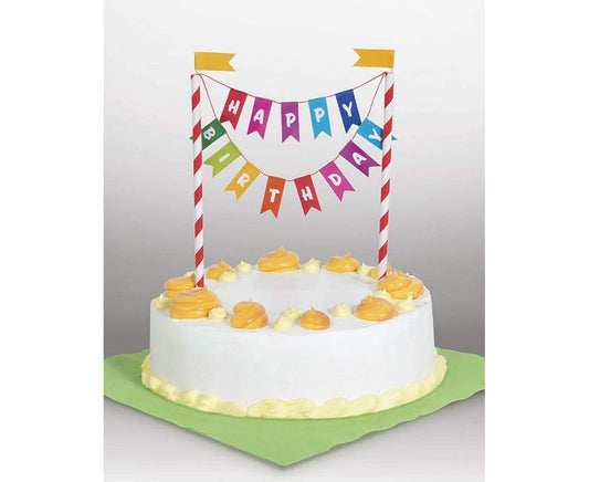 Διακόσμηση Τούρτας Rainbow Happy Birthday / 15 x 20 εκ