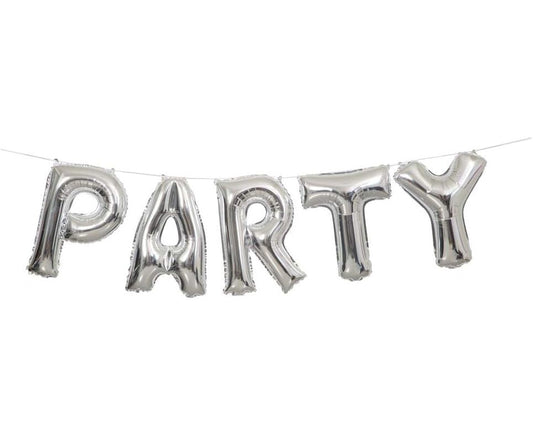 Γιρλάντα με ασημί φοιλ Μπαλόνια 'PARTY'