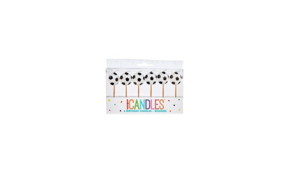 Soccer Pick Birthday Candles / 6 pcs