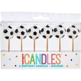 Soccer Pick Birthday Candles / 6 pcs