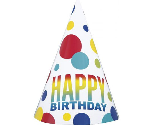 Καπελάκια Spots Happy Birthday / 8 τεμ.