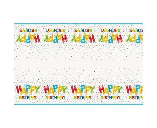 Τραπεζομάντηλο Πλαστικό Happy Balloon Birthday / 137 x 213 εκ