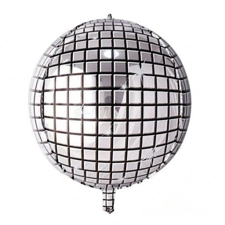 Μπαλόνι foil 55cm ασημί μπάλα disco