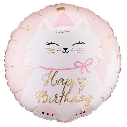 Foil Μπαλόνι Γατούλα Happy Birthday