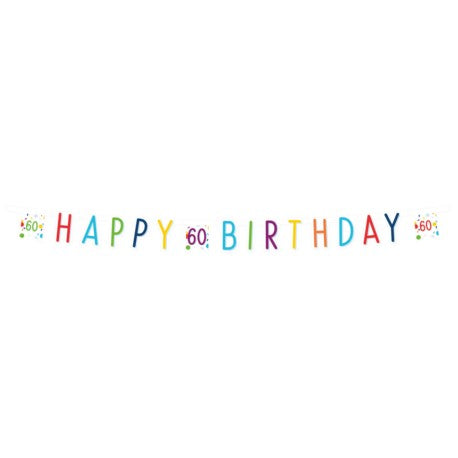 Girlanda Confetti Birthday 60 papier 180 x 13,8 cm