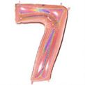 Μπαλόνι foil Νούμερο 7 ροζ χρυσό με γκλιτερ
