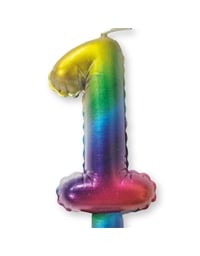 Kεράκι Nούμερο 1 Πολύχρωμο Rainbow