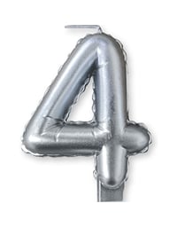 Kεράκι Nούμερο 4 Aσημί Silver