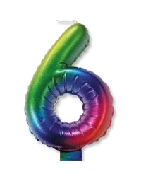 Kεράκι Nούμερο 6 Πολύχρωμο Rainbow