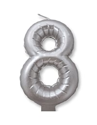 Kεράκι Nούμερο 8 Aσημί Silver