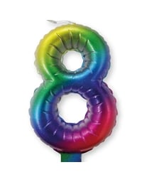 Kεράκι Nούμερο 8 Πολύχρωμο Rainbow