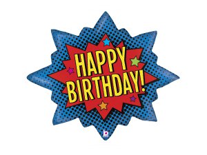 Comic Happy Birthday Superman (81cm,32") foil balloon
