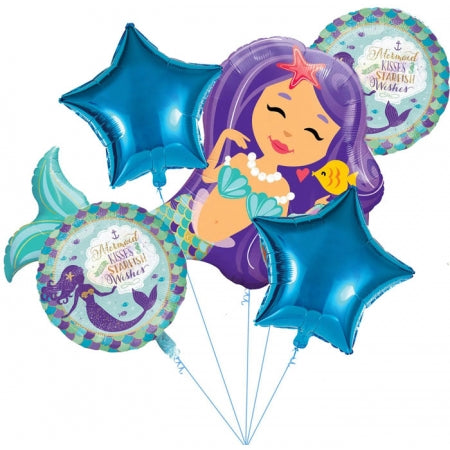 Σέτ 5 Foil μπαλόνια γοργόνα