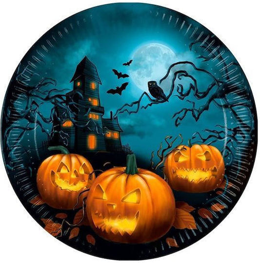 Χάρτινα πιατάκια halloween για πάρτυ 8 τμχ