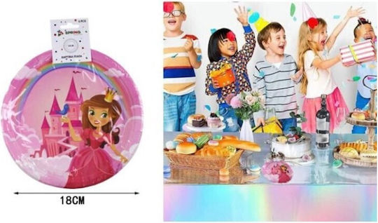 Χαρτινα Πιατα Party Γλυκου 18cm Princess 6τμχ